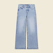 Jeans large éco-responsable denim snow bleu femme