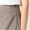 Short pliss&eacute; taille haute fluide marron femme