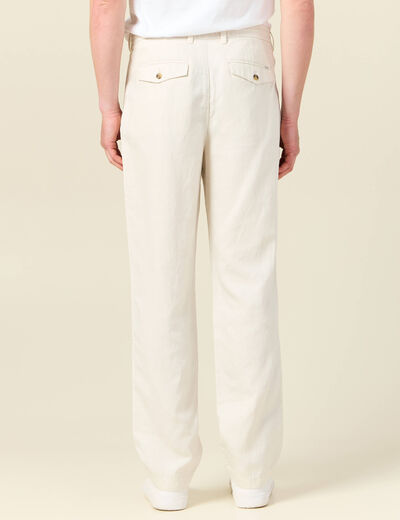 Pantalon chino straight ecru homme