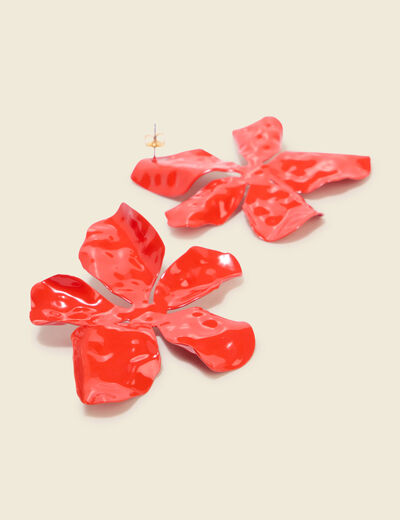 Boucles d'oreilles orange fonc&eacute; femme
