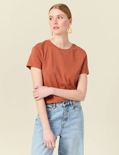 T-shirt éco-responsable orange femme