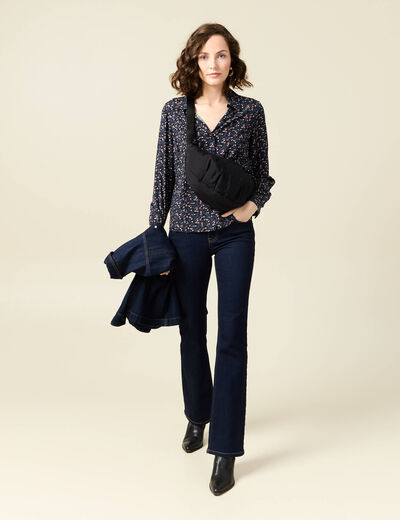 Chemise manches longues noir femme