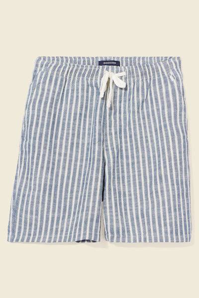 Bermuda droit élastiqué bleu homme