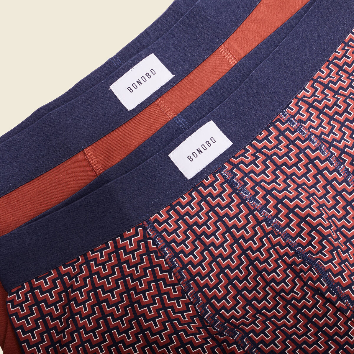 Lot 2 boxers marron cognac homme