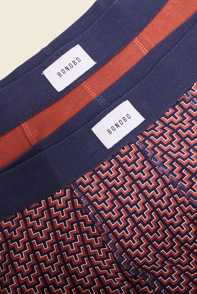 Lot 2 boxers marron cognac homme