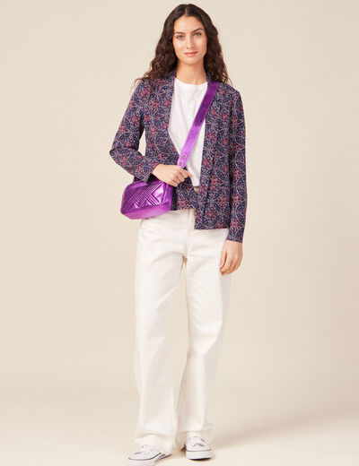 Veste esprit blazer droite bleu marine femme