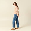 Gilet manches longues col v rose champagne femme
