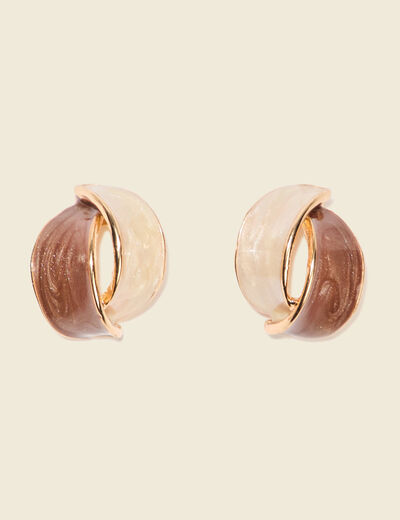Boucles d'oreilles clous ecru femme