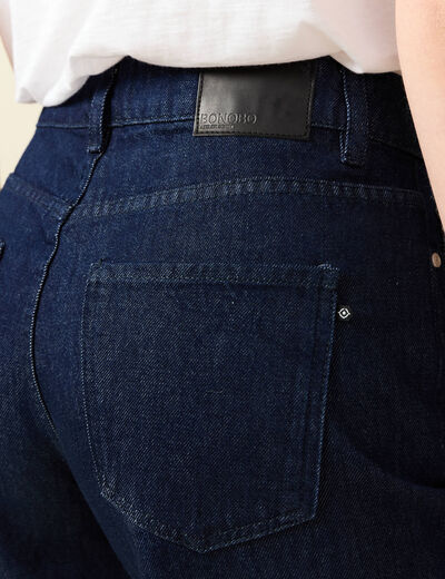 Jeans large 7/8ème denim brut rinse femme