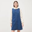 Robe sans manches col rond en jeans denim stone femme