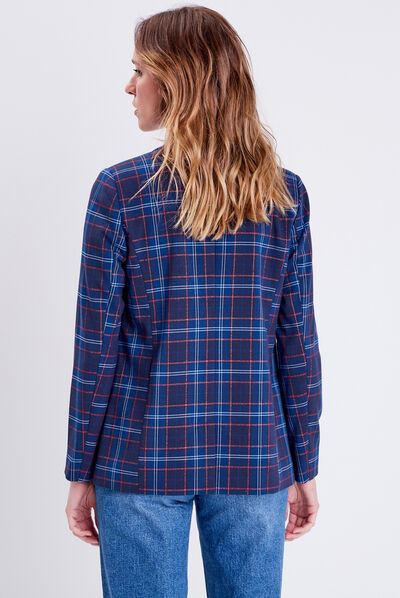 Veste esprit blazer droite bleu marine femme