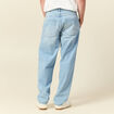 Chino droit longueur 32 en coton denim bleach homme