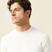 Pull col rond manches longues ecru homme