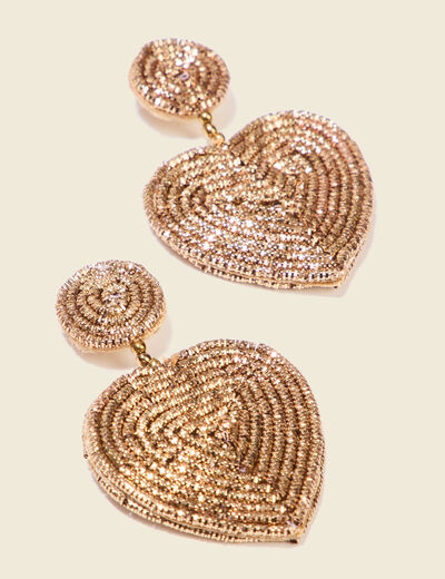 Boucles d'oreilles pendantes couleur or femme