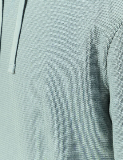 T-shirt &agrave; capuche bleu gris homme
