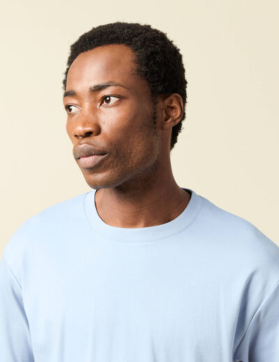 T-shirt manches courtes bleu gris homme