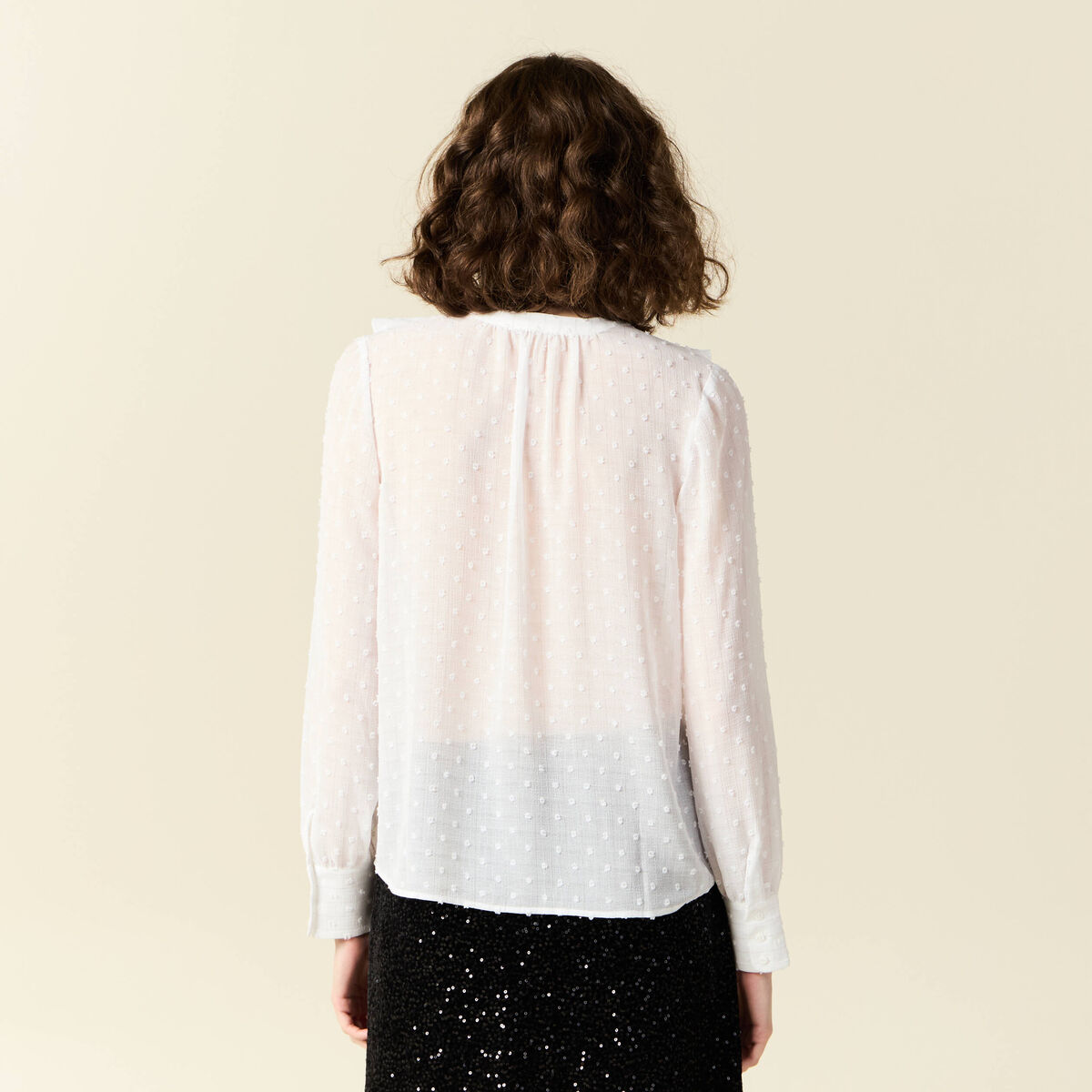 Blouse manches longues blanc femme