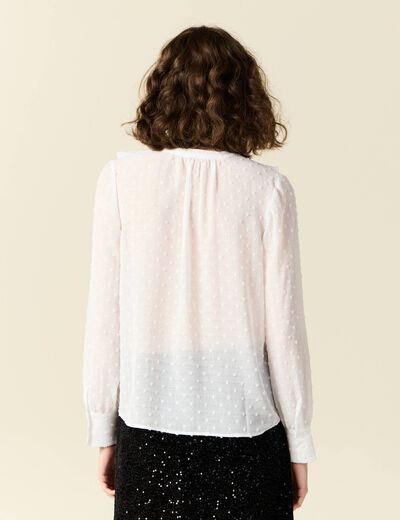 Blouse manches longues blanc femme