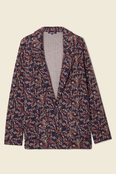 Cardigan manches longues multicolore femme