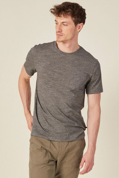 T-shirt manches courtes vert kaki homme