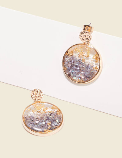 Boucles d'oreilles pendantes noir femme