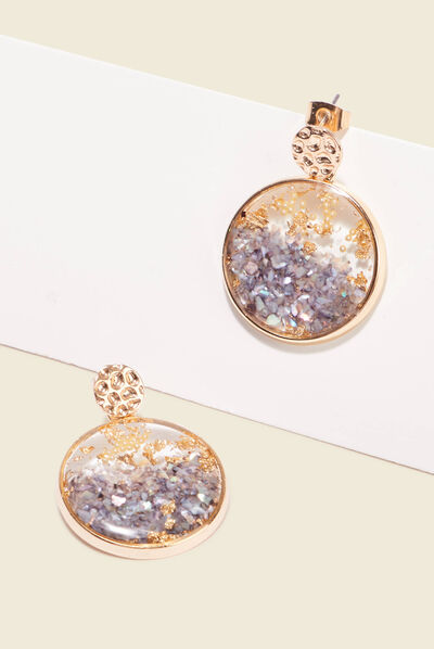 Boucles d'oreilles pendantes noir femme