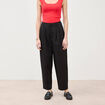 Pantalon barrel coupe loose taille haute noir femme