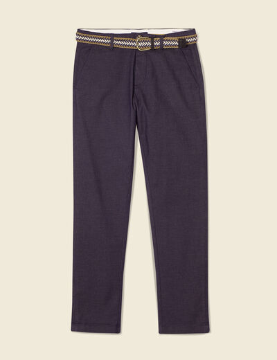 Pantalon chino straight bleu marine homme