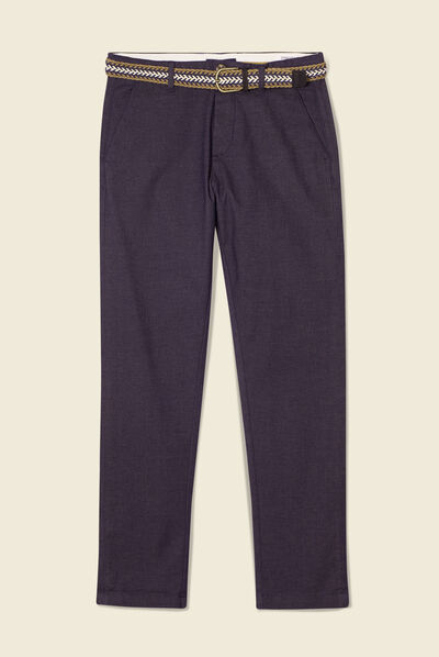 Pantalon chino straight bleu marine homme