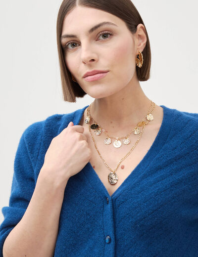 Gilet manches 3/4 bleu marine femme