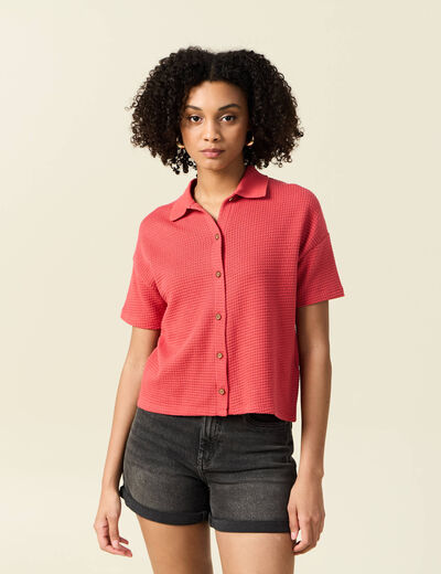 Polo éco-responsable rouge femme