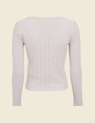 T-shirt à manches longues beige femme