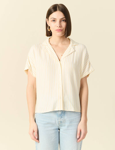 Chemise manches 3/4 jaune femme