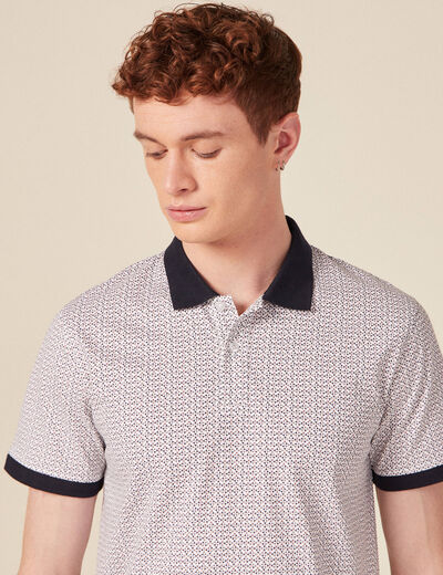 Polo manches courtes blanc homme