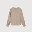 Chemise oversize manches longues marron clair femme