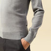 Pull col rond manches longues gris homme