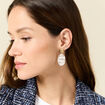 Boucles d'oreilles pendantes ecru femme