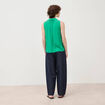 Top sans manches col tailleur vert femme