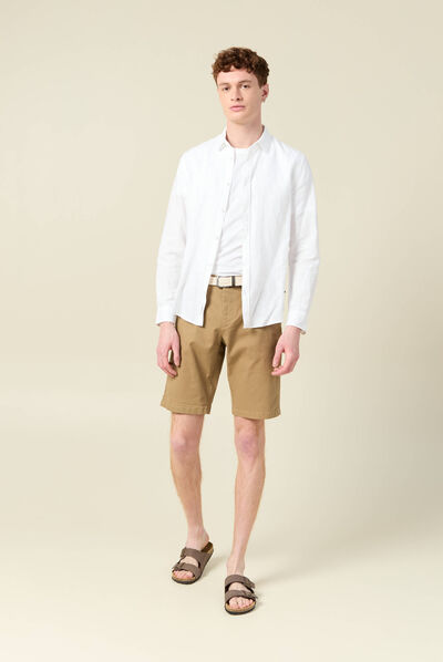 Short à ceinture vert kaki homme