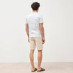 T-shirt cintr&eacute; col rond manches courtes ecru homme