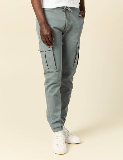 Pantalon battle bas resserré bleu gris homme