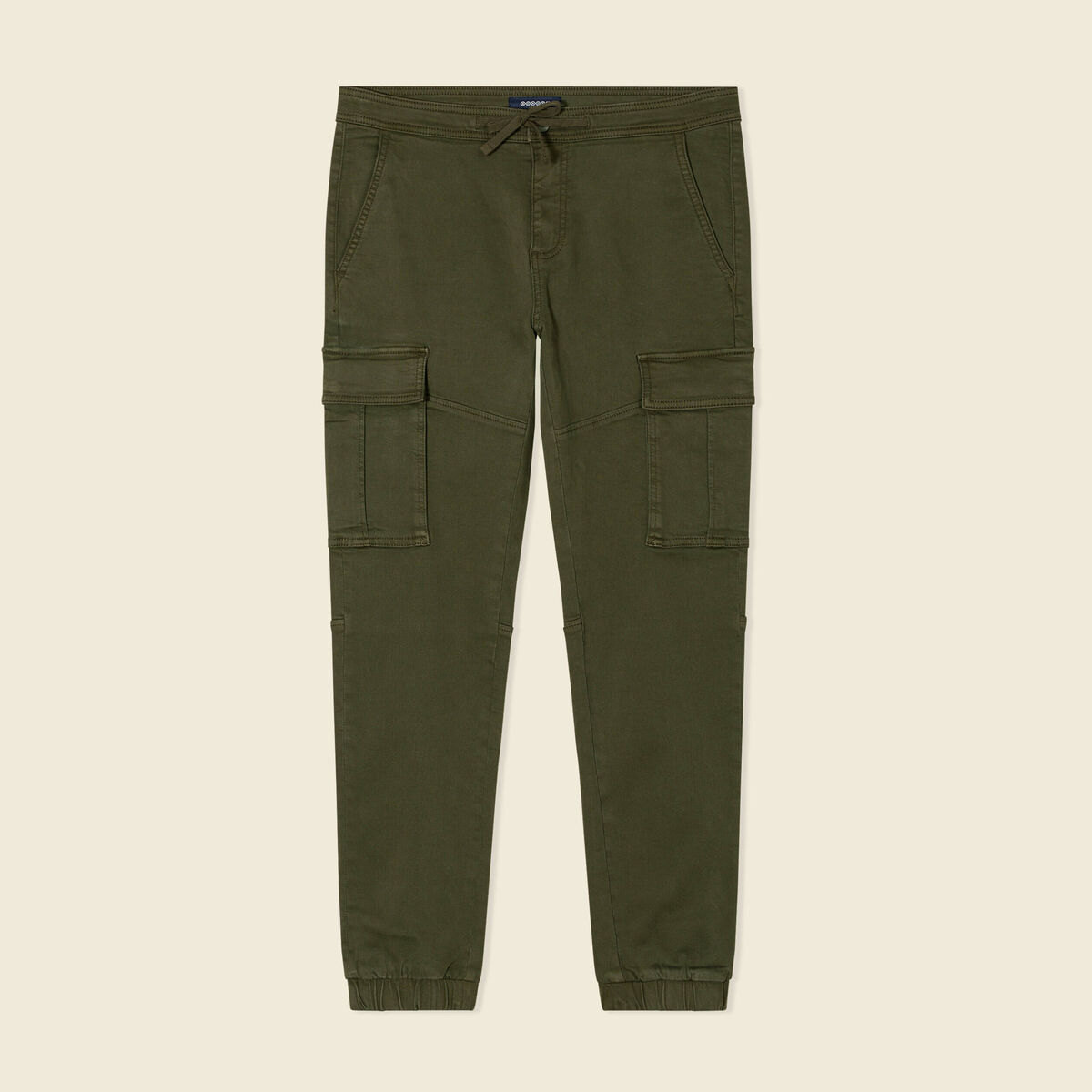 Pantalon battle bas resserré vert kaki homme