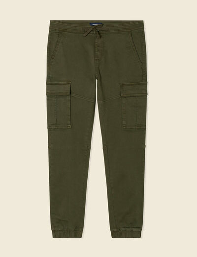 Pantalon battle bas resserré vert kaki homme