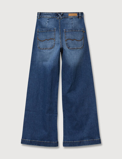 Jeans large taille haute denim stone femme