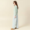 Sweat droit court col rond en coton vert pastel femme