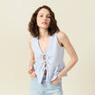 Blouse sans manches bleu pastel femme