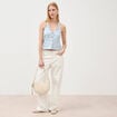 Gilet sans manches col v bleu ciel femme