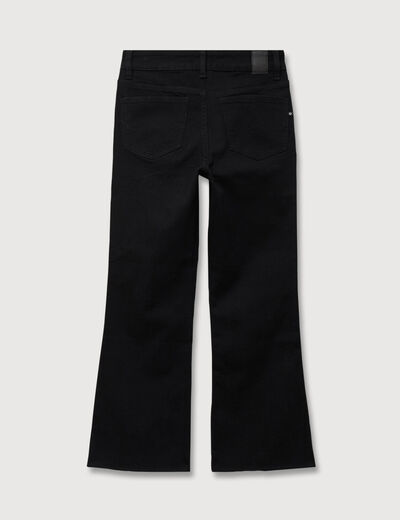 Jeans bootcut cropped taille bascul&eacute;e denim noir femme