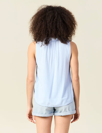 Blouse sans manches blanc femme