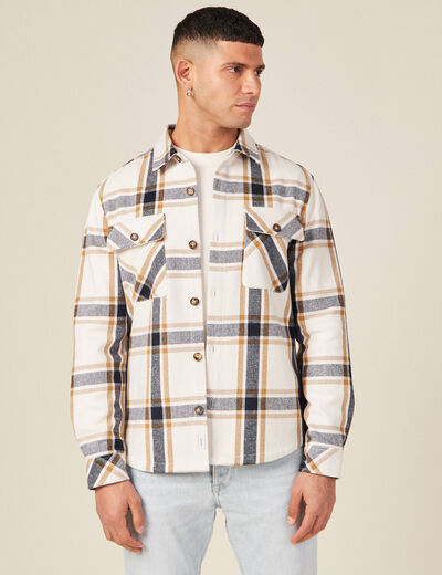 Surchemise manches longues camel homme